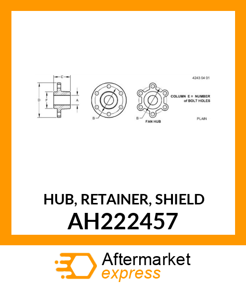 HUB, RETAINER, SHIELD AH222457