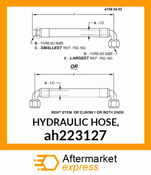 HYDRAULIC HOSE, ah223127