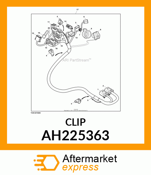 CLIP, EDGE TOP CABLE TIE MOUNT AH225363