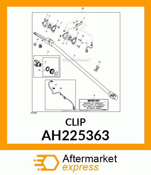 CLIP, EDGE TOP CABLE TIE MOUNT AH225363