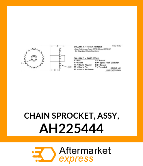 CHAIN SPROCKET, ASSY, AH225444