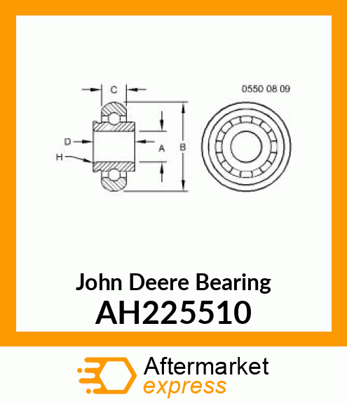 BEARING, 25MM BORE, RELUBRICATABLE AH225510