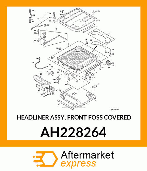 HEADLINER ASSY, FRONT FOSS COVERED AH228264