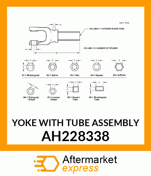 YOKE WITH TUBE ASSEMBLY AH228338