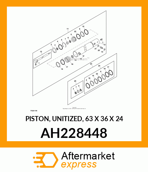 PISTON, UNITIZED, 63 X 36 X 24 AH228448