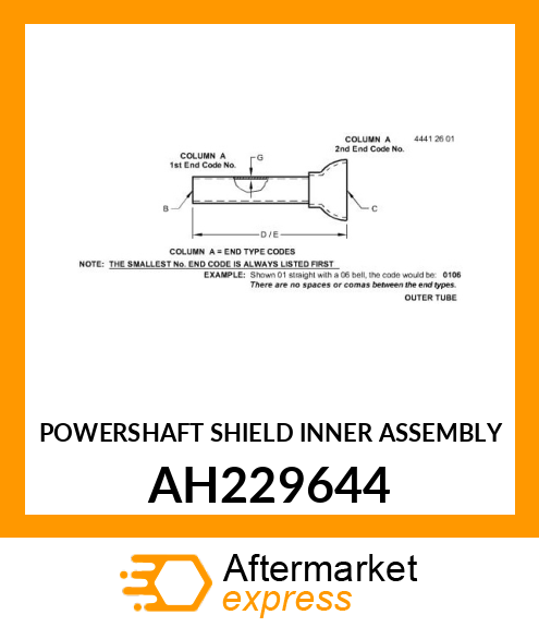 POWERSHAFT SHIELD INNER ASSEMBLY AH229644