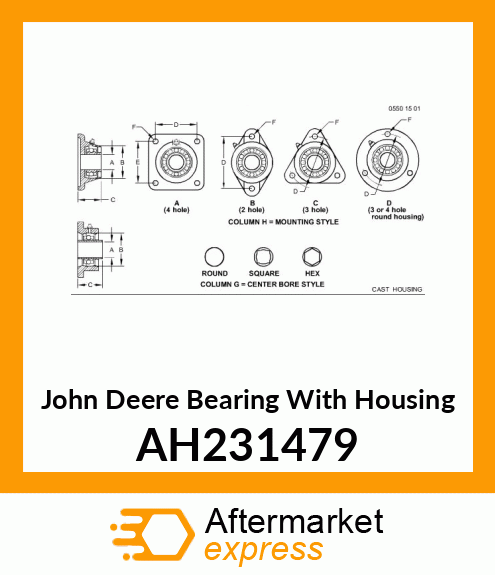 BEARING WITH HOUSING, WITH SPERICAL AH231479