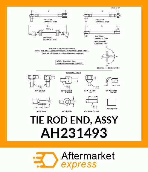 TIE ROD END, ASSY AH231493