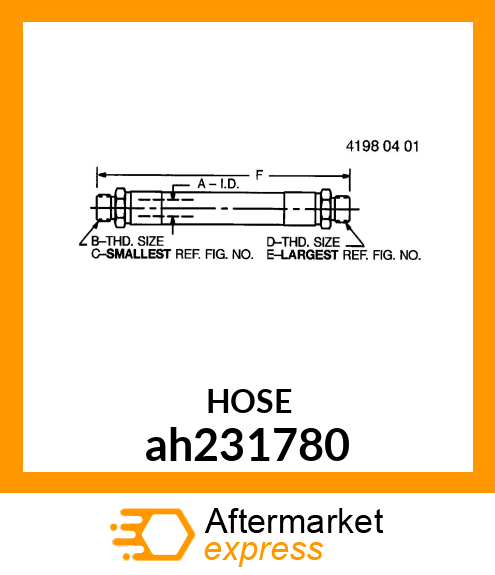 HYDRAULIC HOSE ah231780