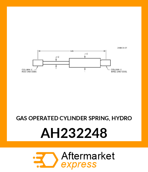 GAS OPERATED CYLINDER SPRING, HYDRO AH232248