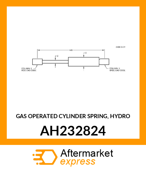 GAS OPERATED CYLINDER SPRING, HYDRO AH232824