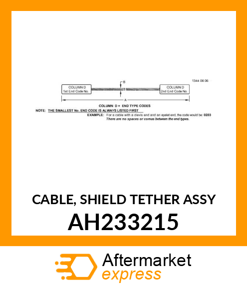 CABLE, SHIELD TETHER ASSY AH233215