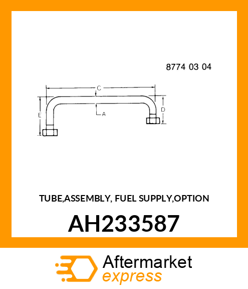 TUBE,ASSEMBLY, FUEL SUPPLY,OPTION AH233587