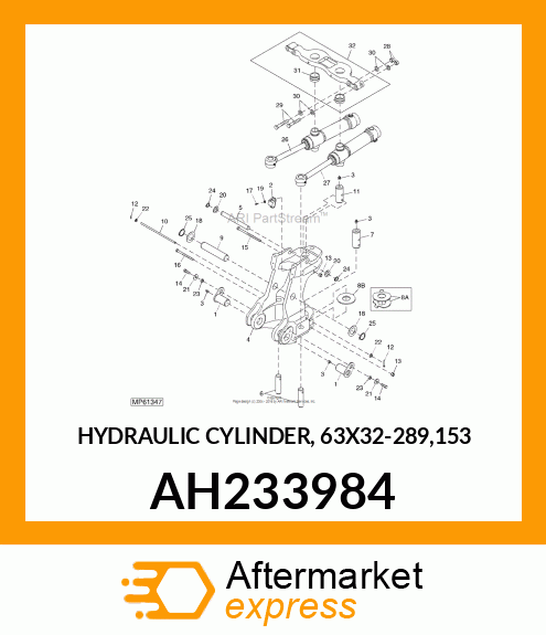 HYDRAULIC CYLINDER BARREL, ASSEMBLY AH233984