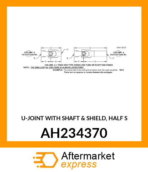 Joint With Shaft amp; Shield AH234370