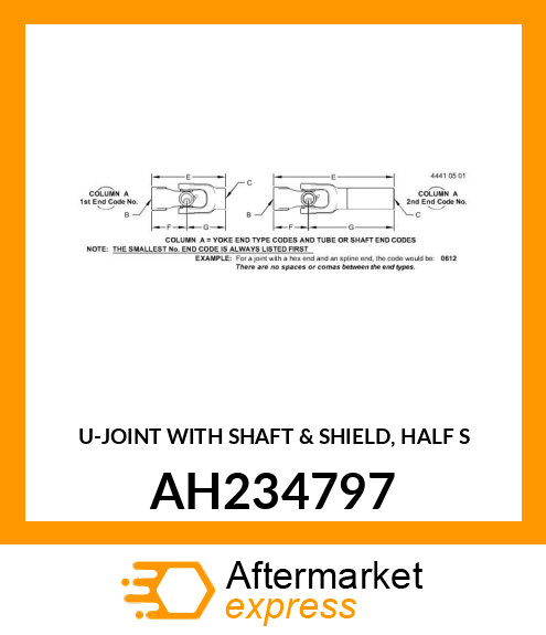 Joint With Shaft amp; Shield AH234797