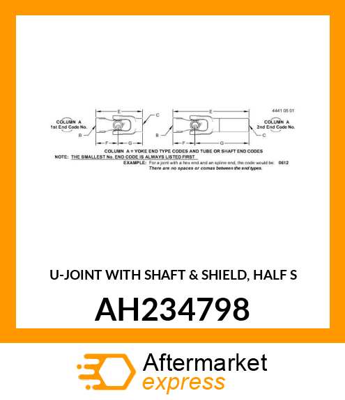 Joint With Shaft amp; Shield AH234798