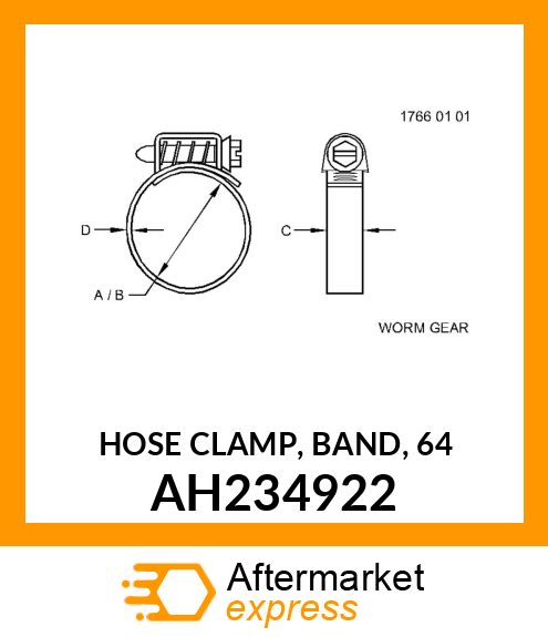 HOSE CLAMP, BAND, 64 AH234922