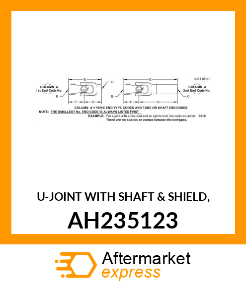 Joint With Shaft amp; Shield AH235123