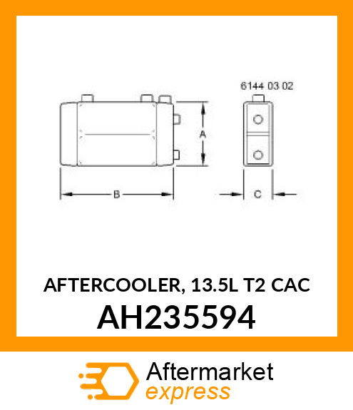 AFTERCOOLER, 13.5L T2 CAC AH235594