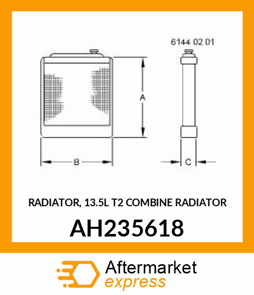 RADIATOR, 13.5L T2 COMBINE RADIATOR AH235618