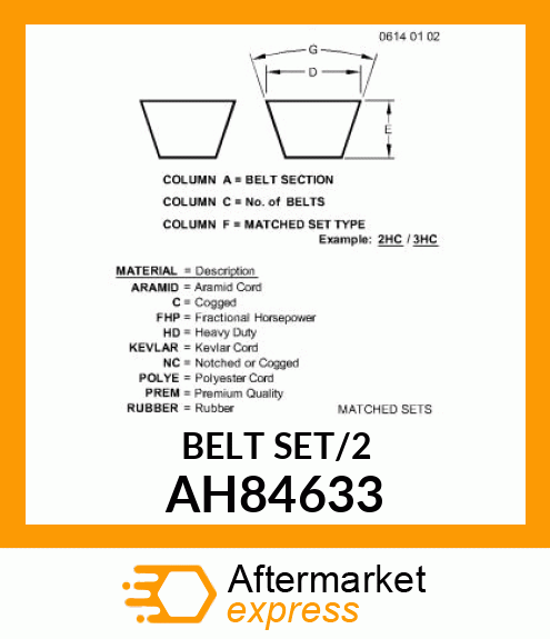 BELT ASSY AH84633