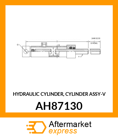 HYDRAULIC CYLINDER, CYLINDER ASSY AH87130