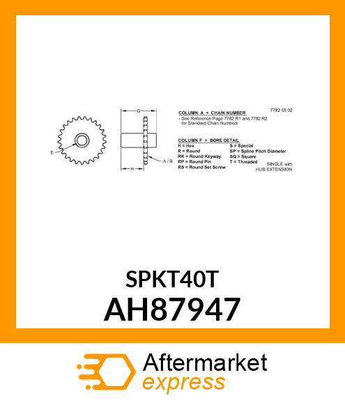 SPROCKET ASSY AH87947