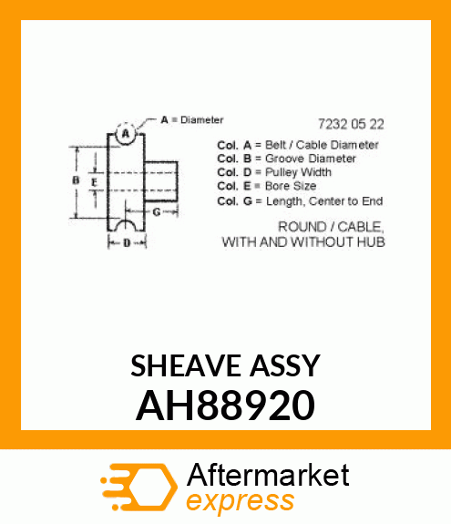 SHEAVE ASSY AH88920