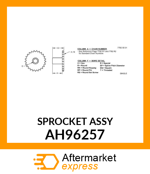 SPROCKET ASSY AH96257