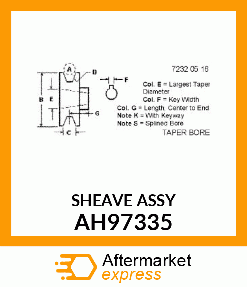 SHEAVE ASSY AH97335