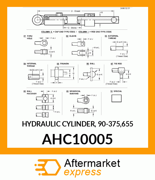 HYDRAULIC CYLINDER, 90 AHC10005