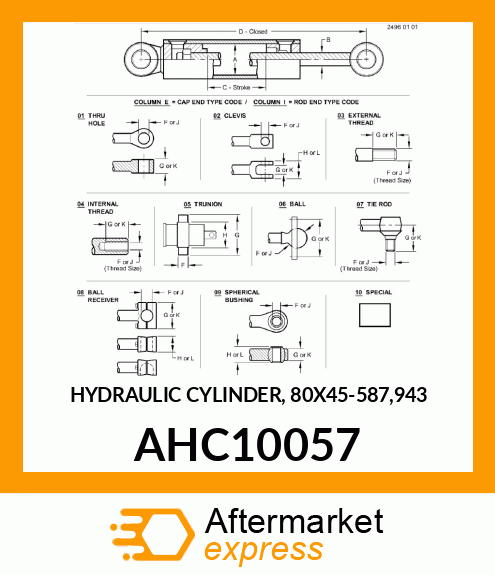 HYDRAULIC CYLINDER, 80X45 AHC10057