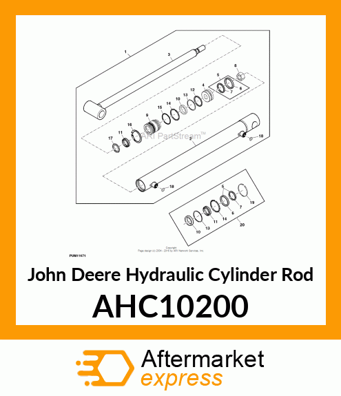 HYDRAULIC CYLINDER ROD, ASSEMBLY, 2 AHC10200