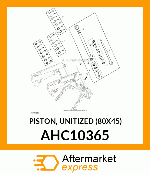 PISTON, UNITIZED, 80 X 45 X 27 AHC10365