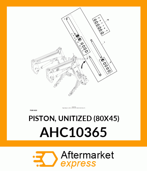 PISTON, UNITIZED, 80 X 45 X 27 AHC10365