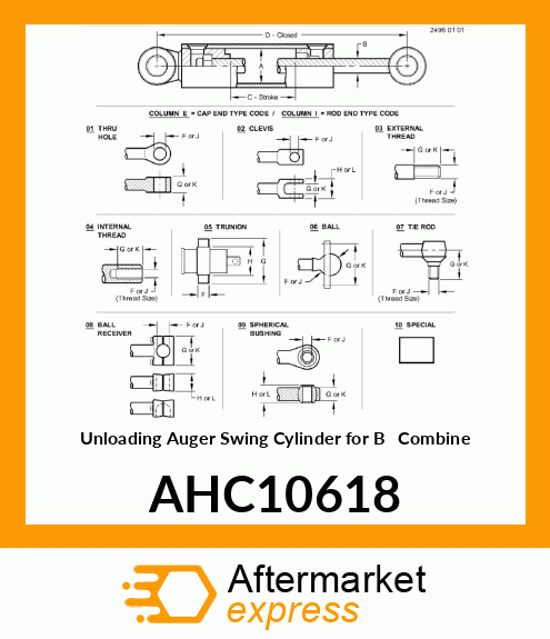 HYDRAULIC CYLINDER, 50X32 AHC10618