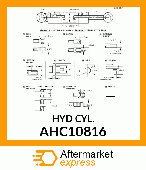 HYDRAULIC CYLINDER, 45 X 25 AHC10816