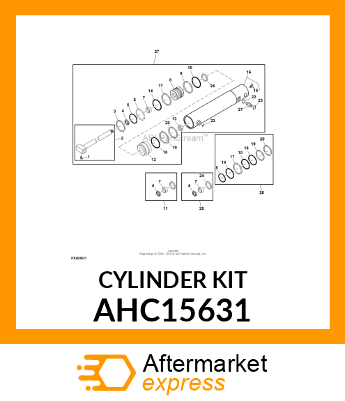 HYDRAULIC CYLINDER KIT, LOW PROFILE AHC15631