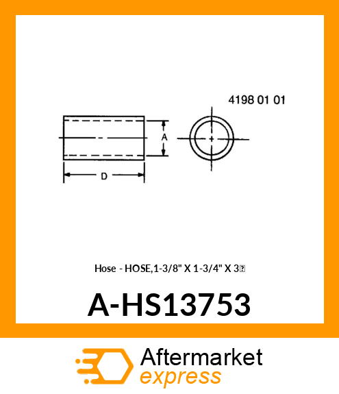 Hose - HOSE,1-3/8" X 1-3/4" X 3' A-HS13753