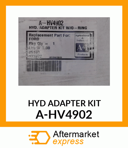 Adapter Fitting - HYD. ADAPTER KIT A-HV4902