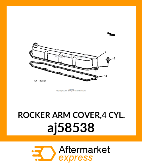 ROCKER ARM COVER,4 CYL. aj58538