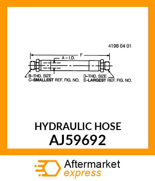 HYDRAULIC HOSE AJ59692