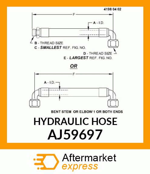 HYDRAULIC HOSE AJ59697