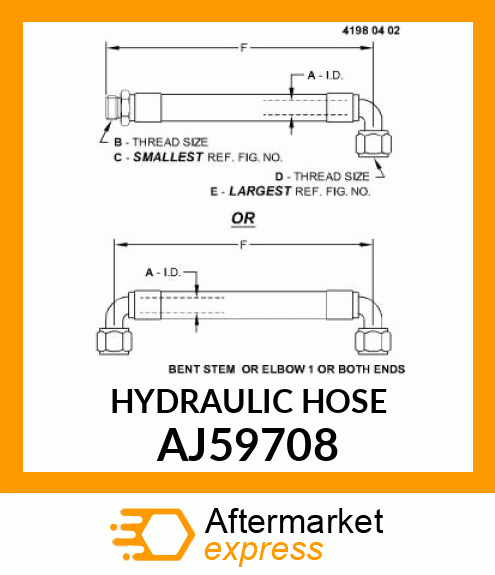 HYDRAULIC HOSE AJ59708