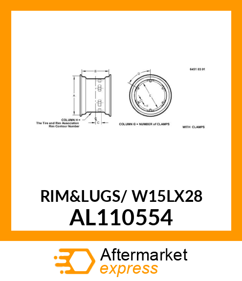 RIMamp;LUGS/ W15LX28 AL110554