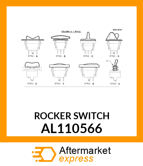 TOGGLE/ROCKER SWITCH, ROCKER SWITCH AL110566