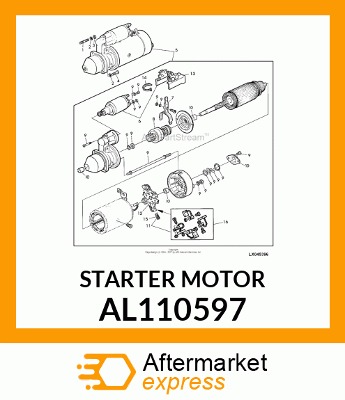 KIT,STARTER MOTOR, 3.0 KW AL110597