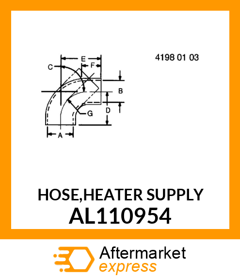 HOSE,HEATER SUPPLY AL110954