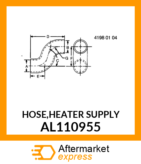 HOSE,HEATER SUPPLY AL110955